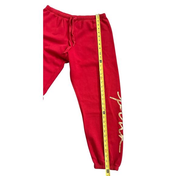 Victoria's Secret Pink Classic Fit Joggers Red and Gold SweatPants Size Large - Picture 6 of 12